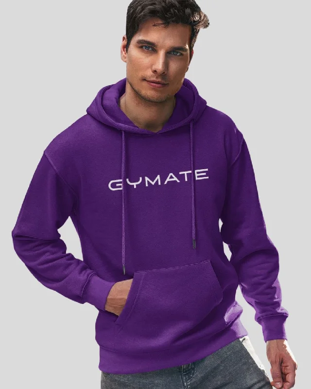 rainbow geometric hoodies -Mens Purple Hoodies Designer Gymate Original [large logo]