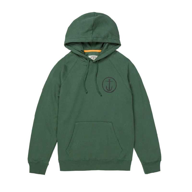 family vibe hoodies -Captain Fin Men's Shweaty Anchor Pullover Hoodie - Cilantro Green