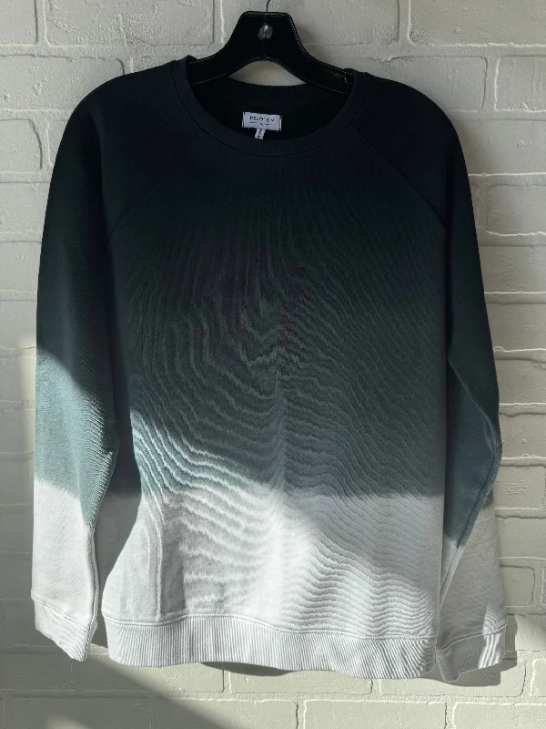 holiday stripe sweatshirts -Athletic Sweatshirt Crewneck By peloton In Green & White, Size: M