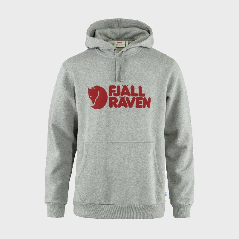 surf vibe hoodies -Fjallraven Mens Logo Hoodie - Grey Melange