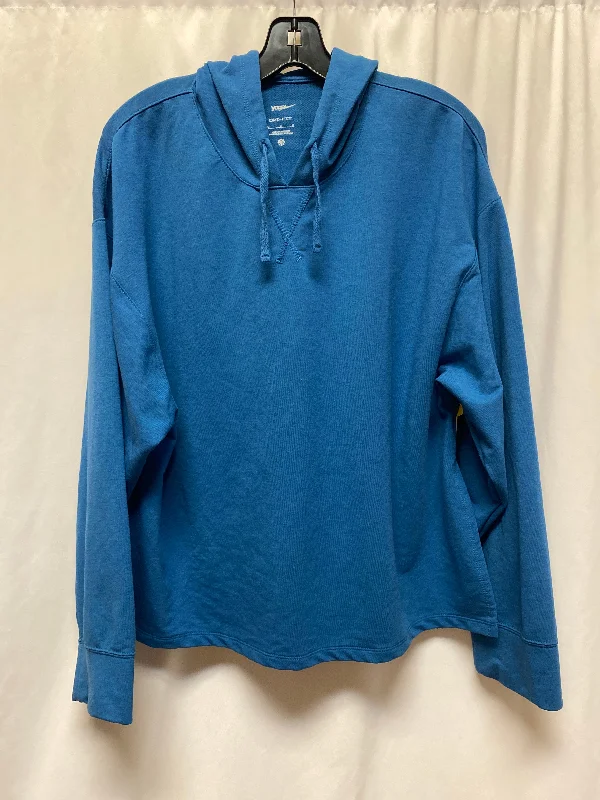 minimalist abstract sweatshirts -Athletic Sweatshirt Hoodie By Nike In Blue, Size: M