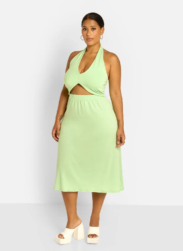 elegant satin wrap skirts -Jae Slip Skirt - Mint Green