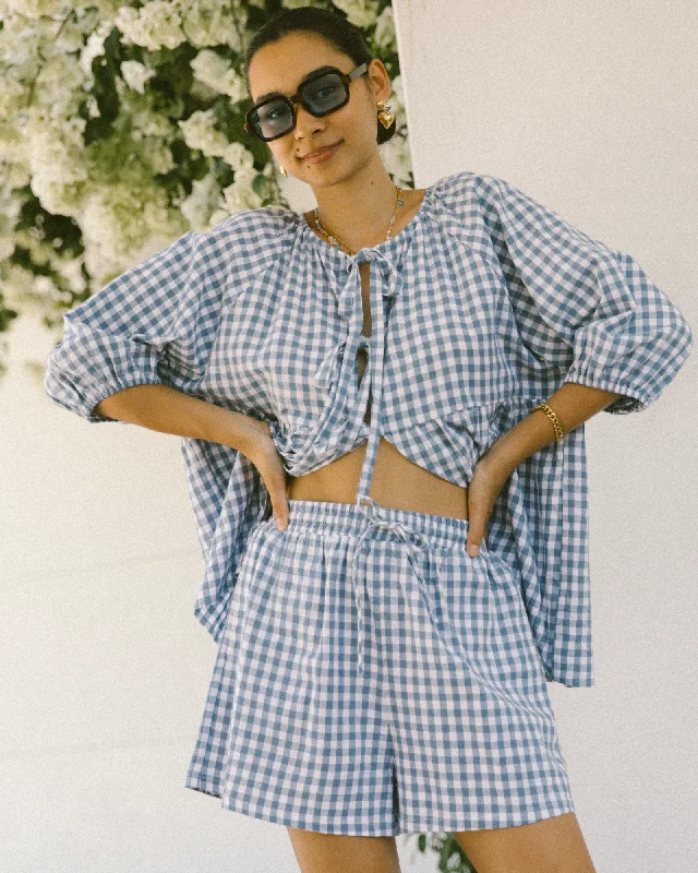 casual weekend board shorts -Matilda Shorts | Blue Gingham