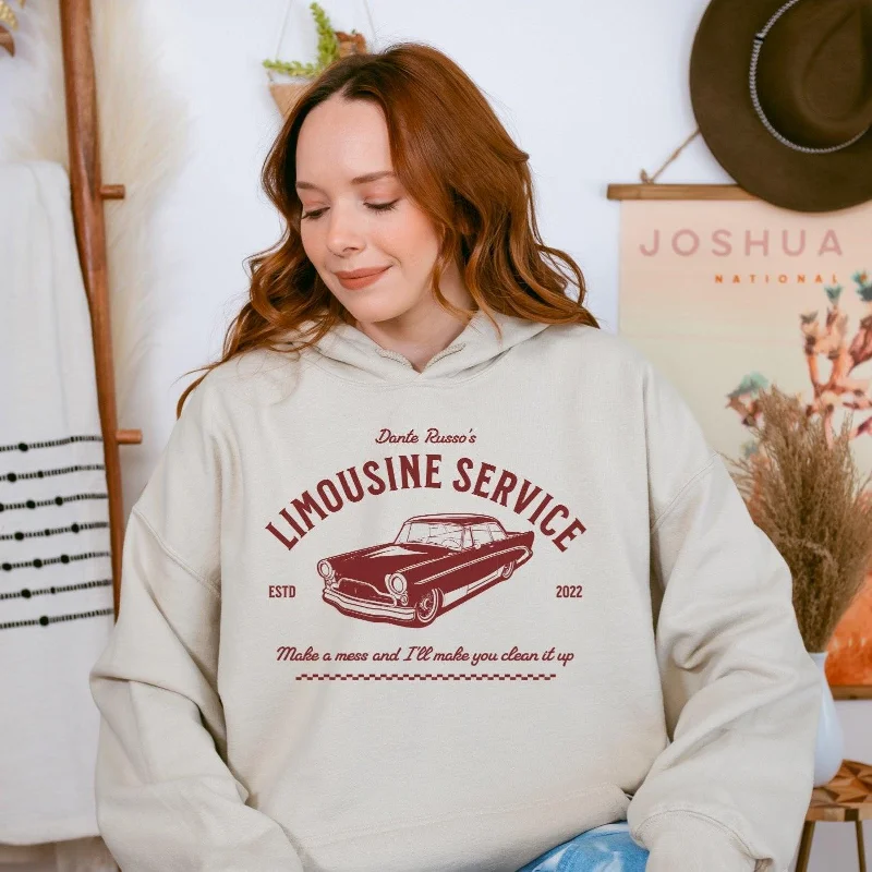 vintage print hoodies -Limousine Service by Dante Russo Hoodie