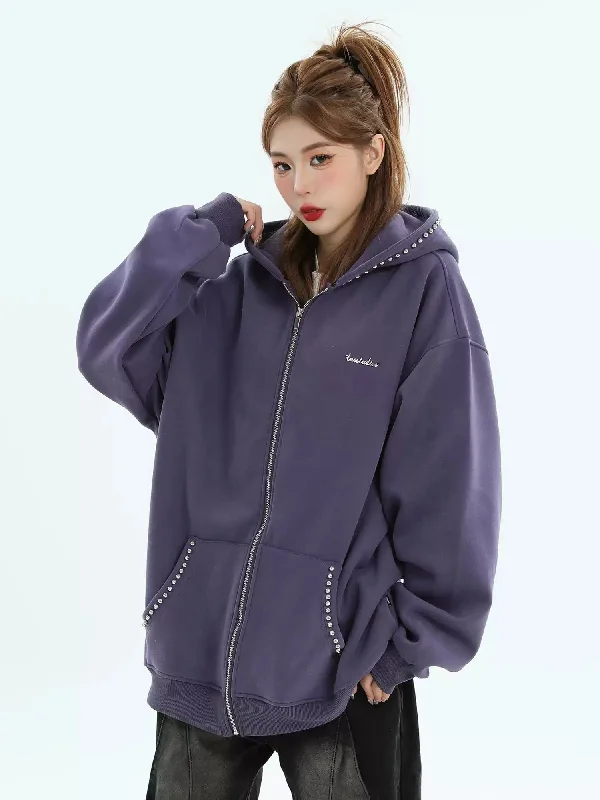 nurse life hoodies -Pearled Lines Side Pockets Hoodie