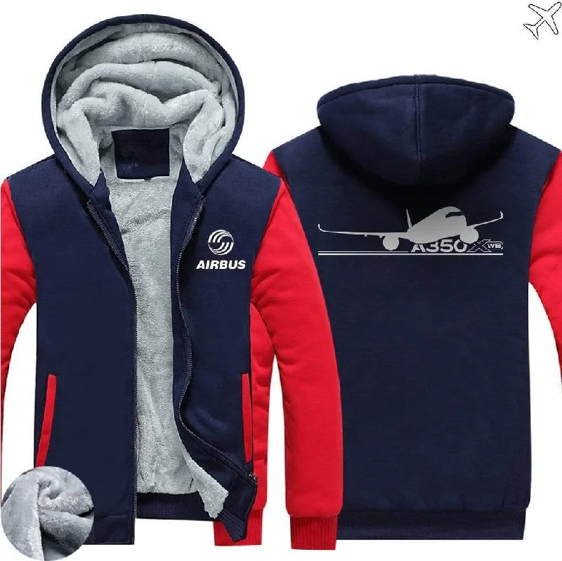 minimalist style hoodies -AIRBUS A350 XBW ZIPPER SWEATERS