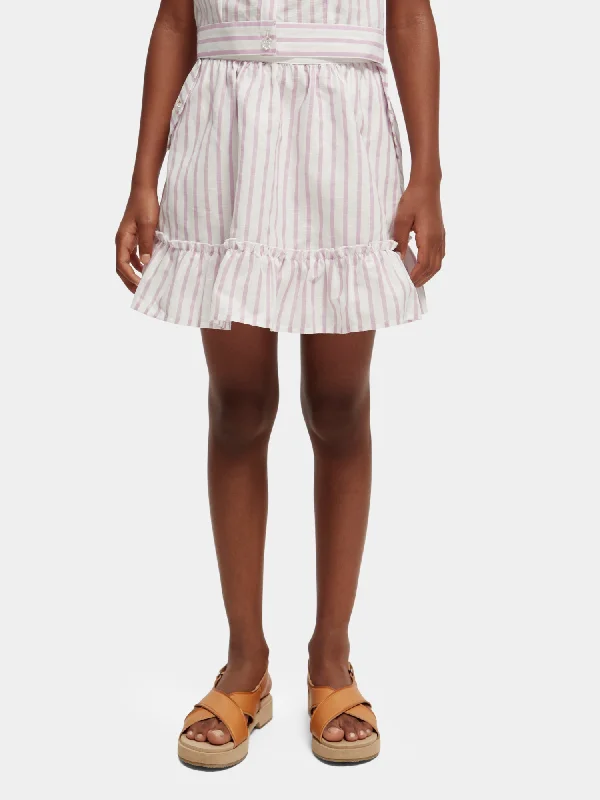 minimalist slim wrap skirts -Kids - Striped mini wrap skirt