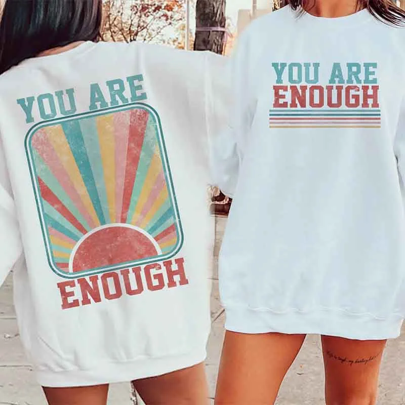 tie-front sweatshirts casual -You are Enough Sunshine Sweatshirt