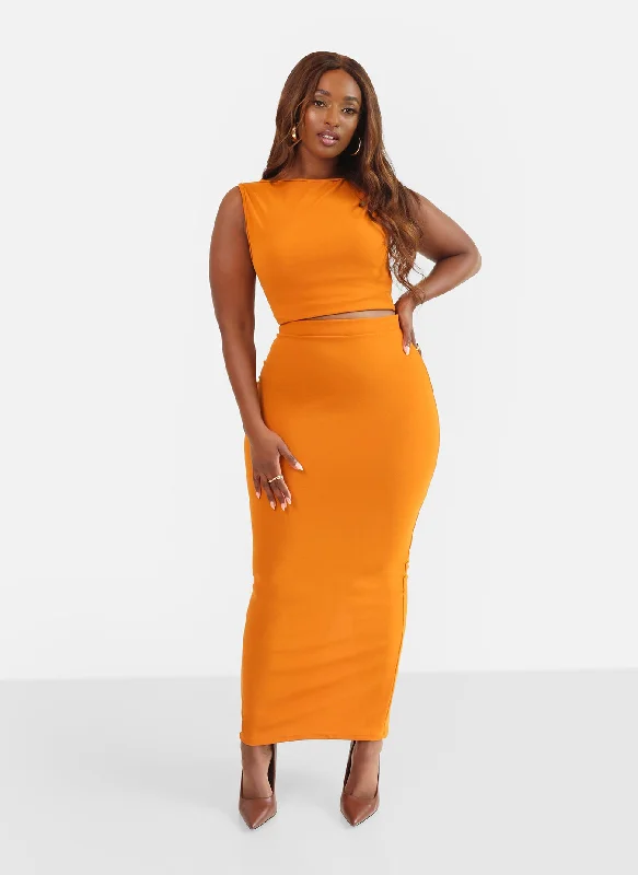 soft jersey A-line skirts -Olivia Bodycon Maxi Skirt