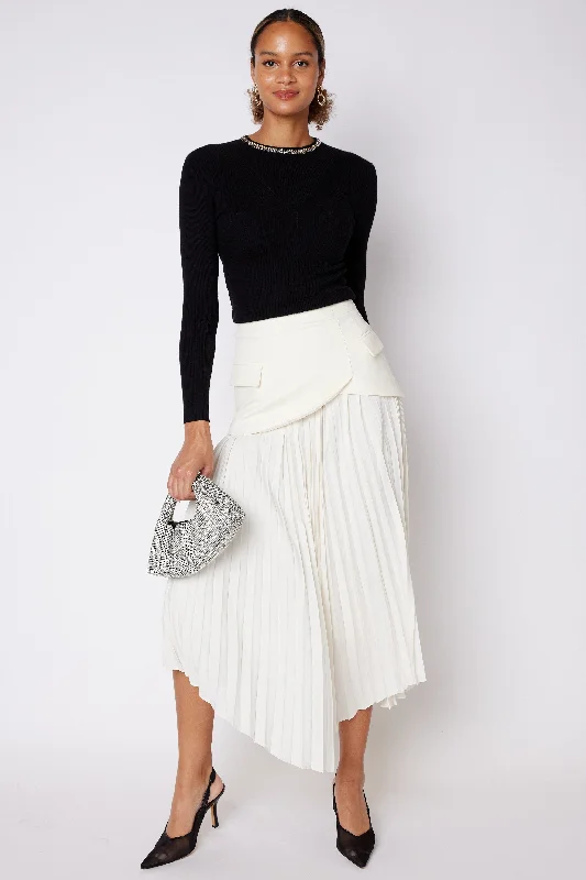 chic pencil mini skirts -Michael Pleated Layered Skirt