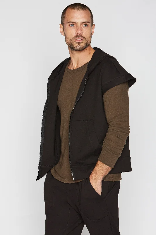 family abstract hoodies -Men's Performance Ponte Zip Front Sleeveless Hoodie