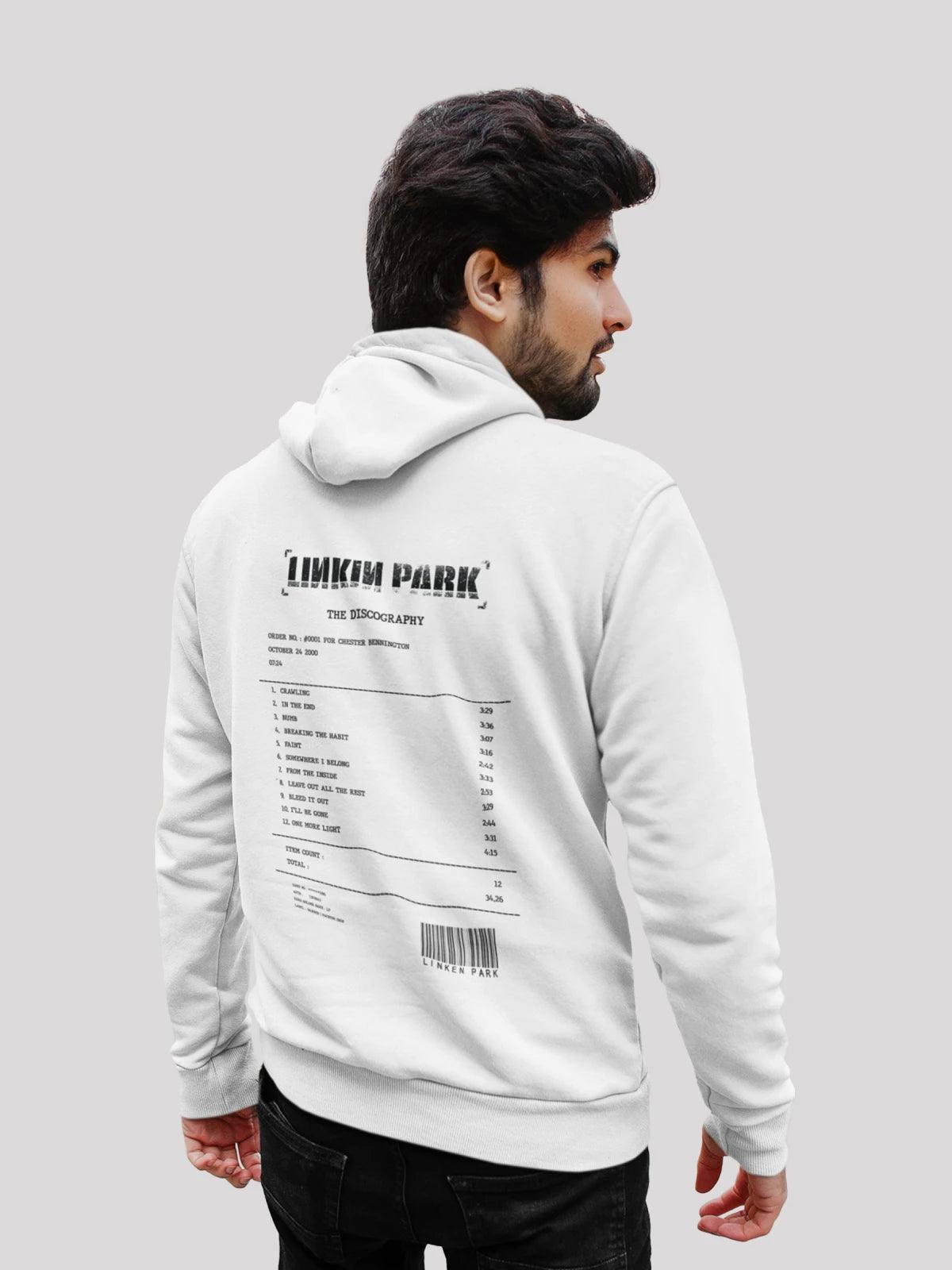 distressed geometric hoodies -Linkin park White Men's Hoodie