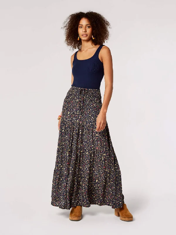 stylish tulle wrap skirts -Ap 749283 Floral Forest Maxi Skirt