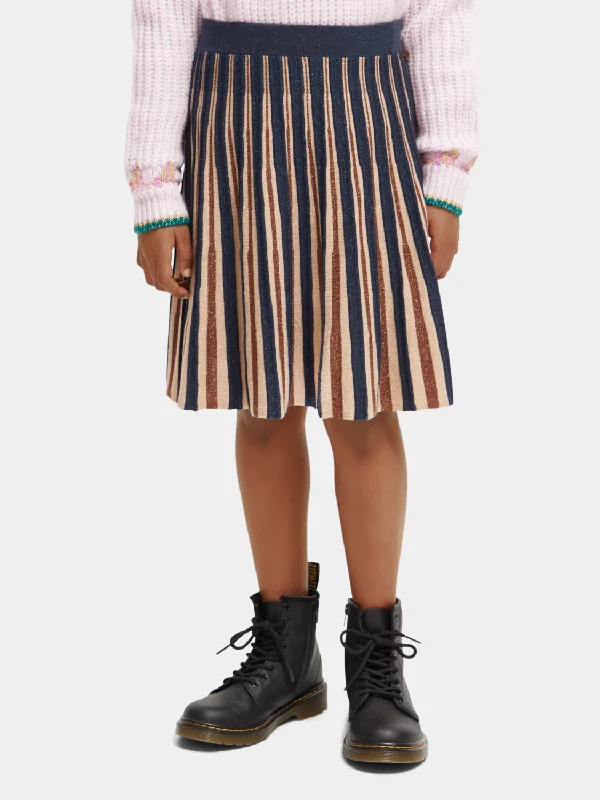 cozy velvet maxi skirts -Kids - Pleated knitted glitter midi skirt