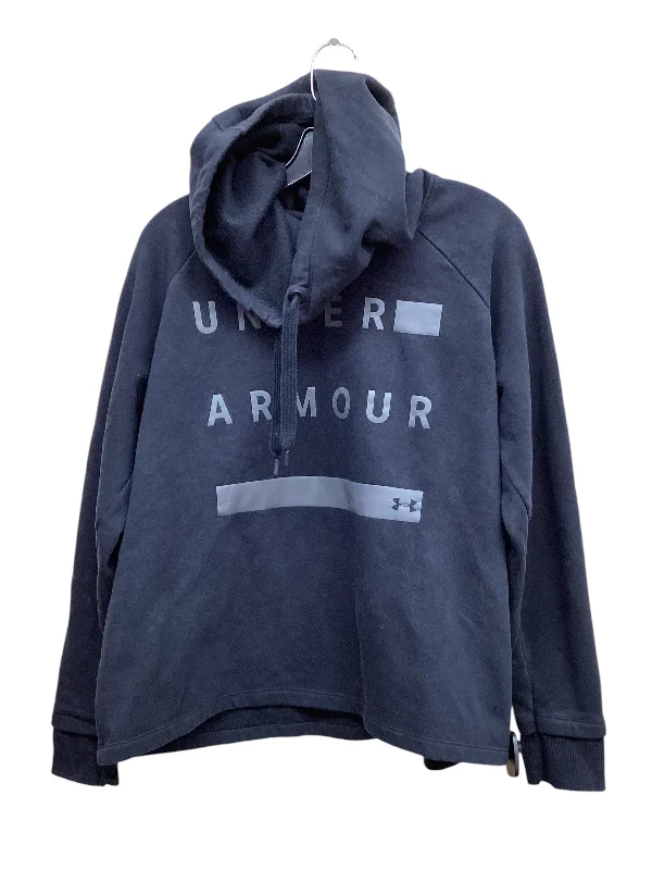 distressed design sweatshirts -Sweatshirt Hoodie By Under Armour In Black, Size: L