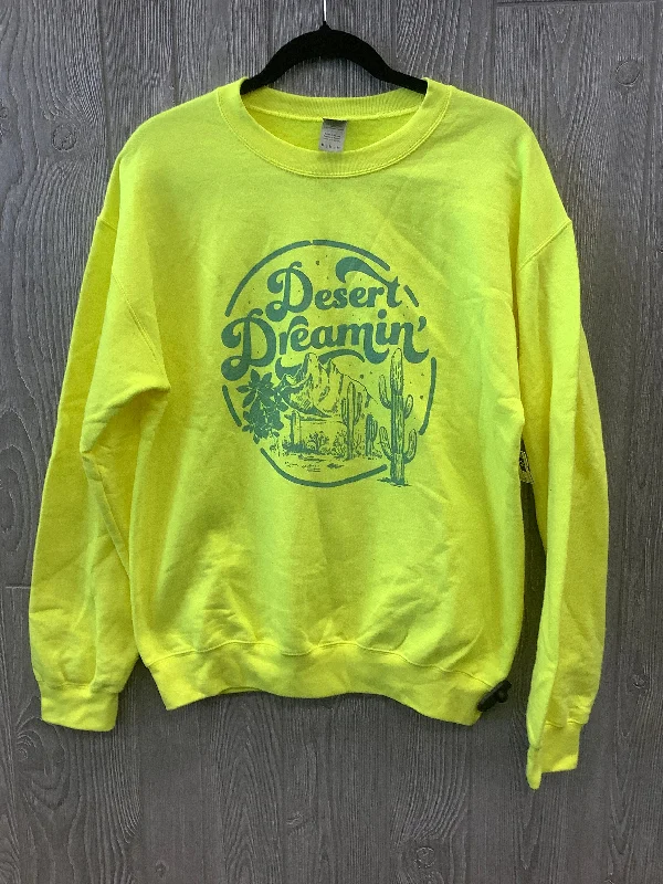 adventure art sweatshirts -Sweatshirt Crewneck By Gildan In Yellow, Size: M