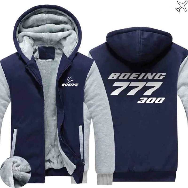 bold design hoodies -BOEING 777-300 ZIPPER SWEATERS