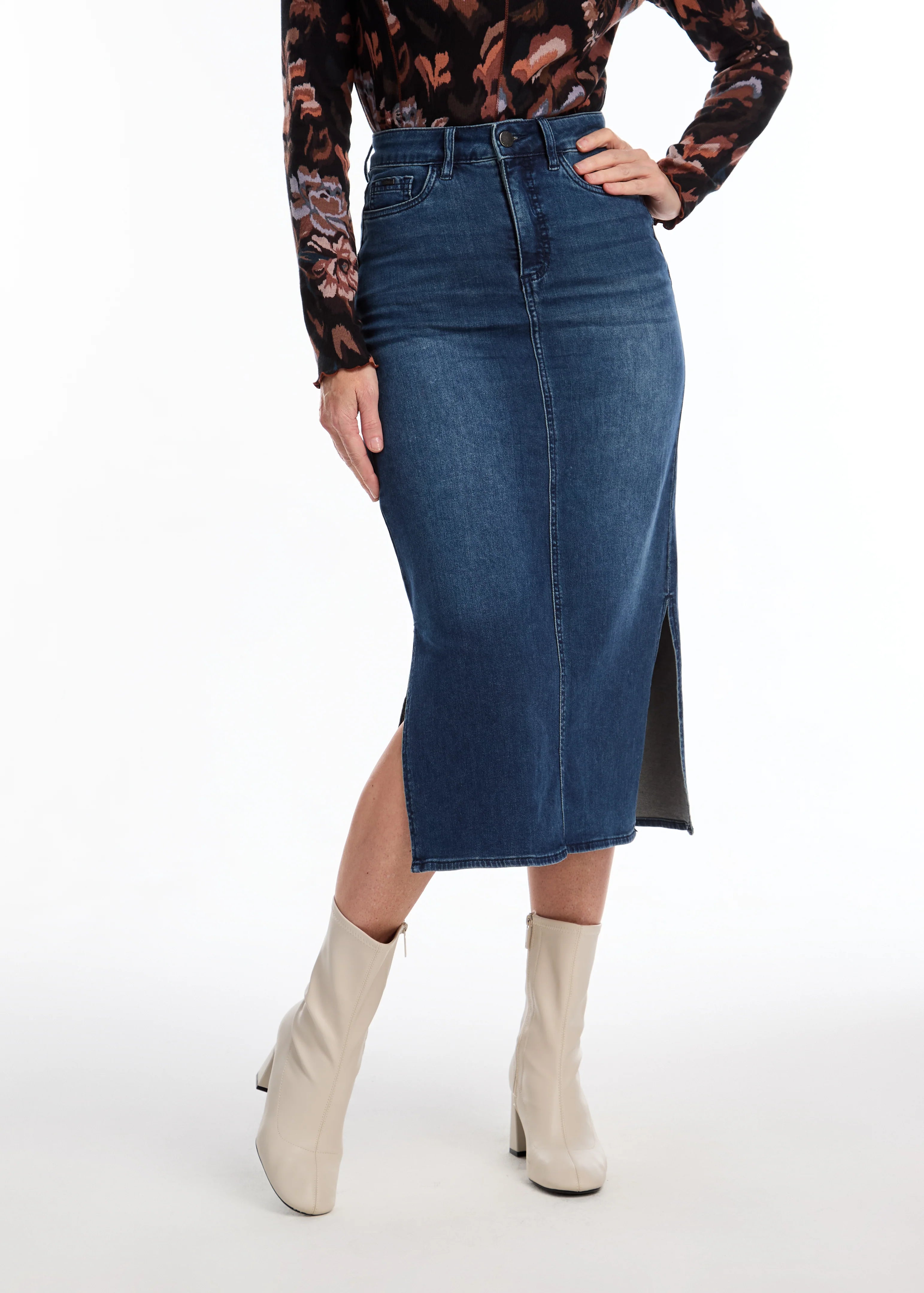 stylish pocket wrap skirts -FDJ 6981843 Column Midi Skirt