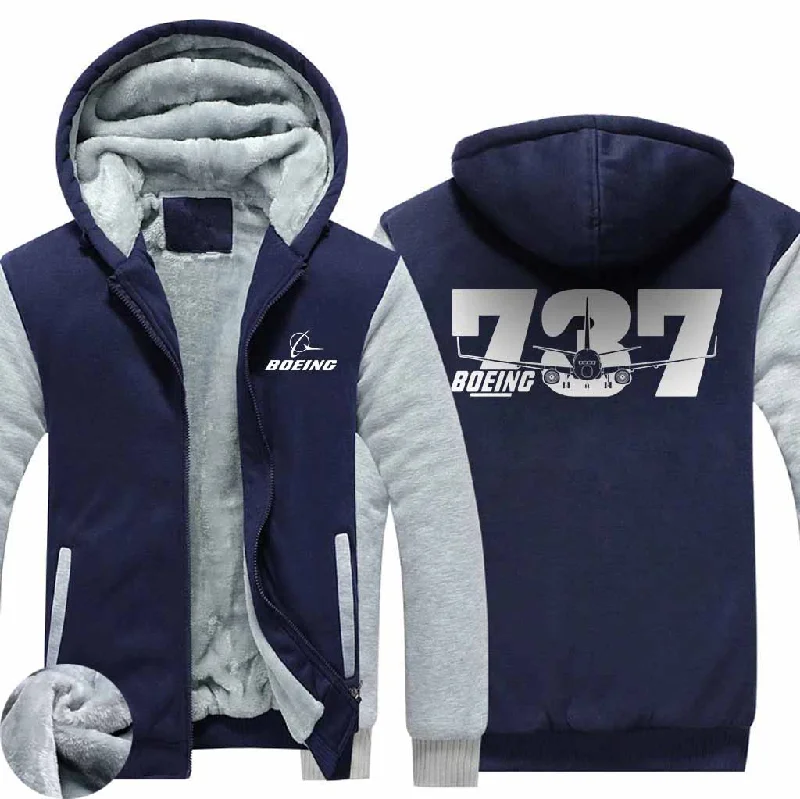 distressed abstract hoodies -BOEING B737 ZIPPER SWEATERS