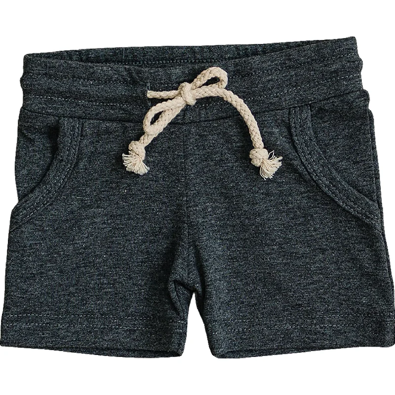 stretchy yoga chino shorts -Charcoal Pocket Cotton Shorts