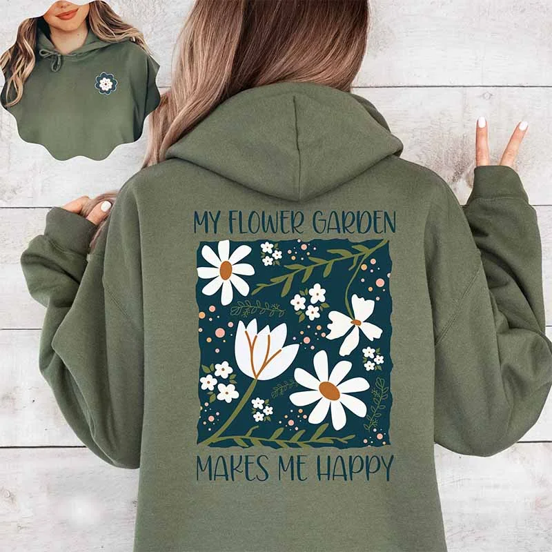 trendy hoodies for teens -Floral Boho Flower My Happy Place Hoodie