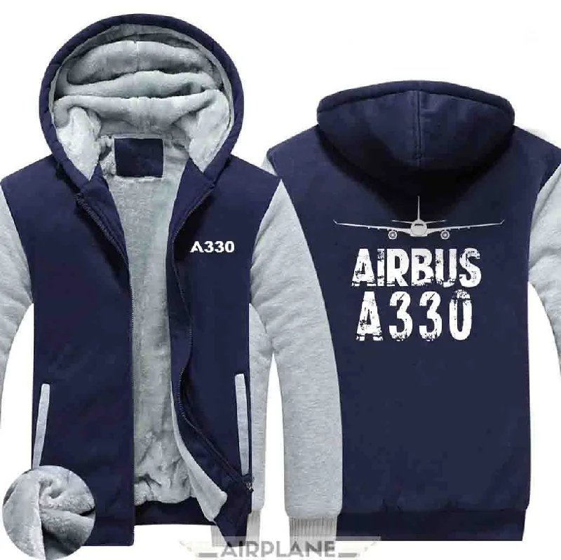 adventure art hoodies -AIRBUS A330 ZIPPER SWEATERS