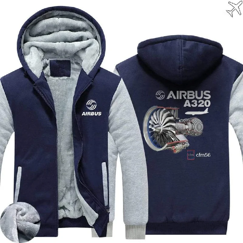 rock vibe hoodies -AIRBUS A350 CFM 56 ZIPPER SWEATERS