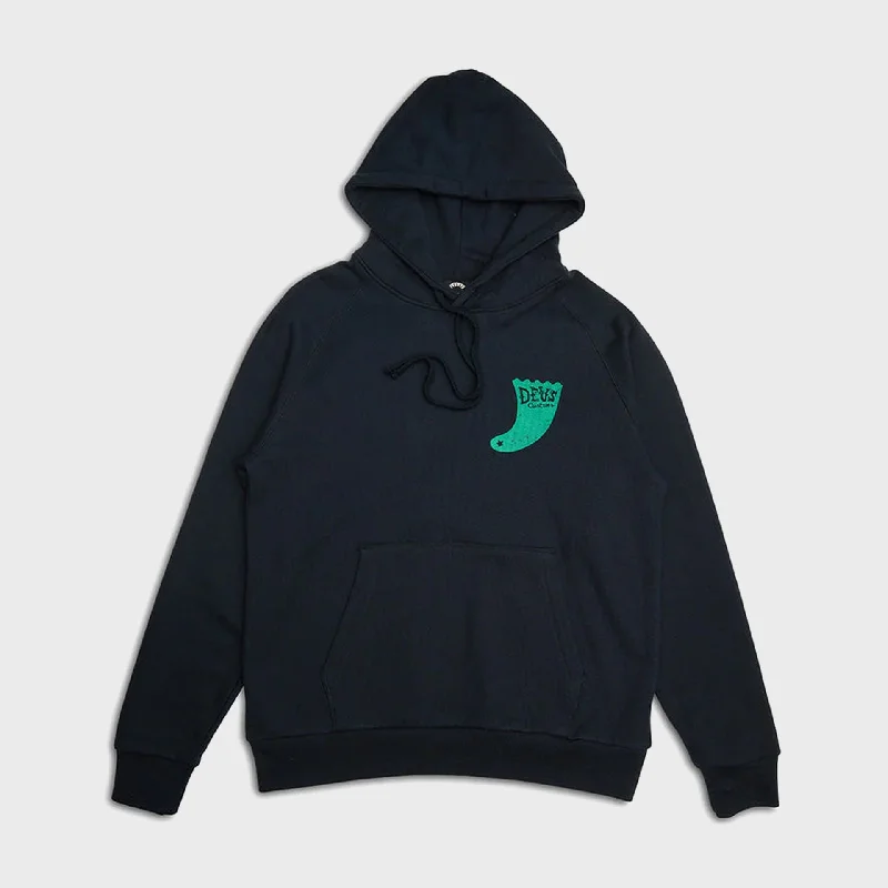 abstract vibe hoodies -Deus Mens Single Fin Hoodie - Black