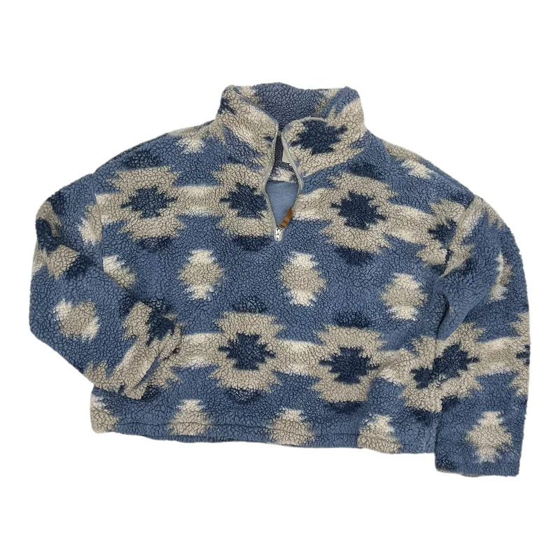 minimalist pattern sweatshirts -Sweatshirt Collar By Thread And Supply In Blue & White, Size:L