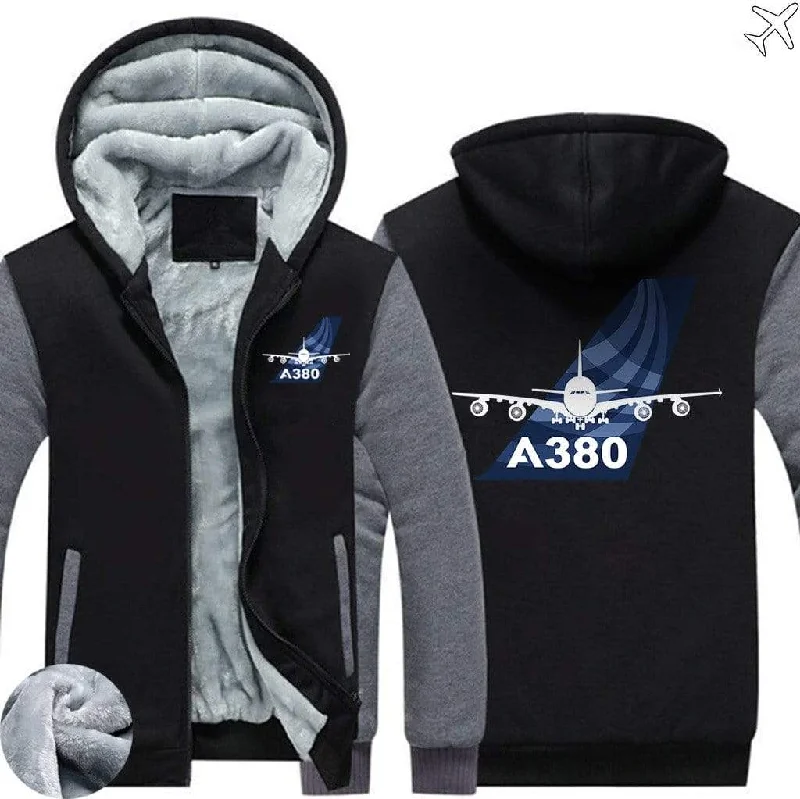 sci-fi style hoodies -AIRBUS A380 ZIPPER SWEATERS