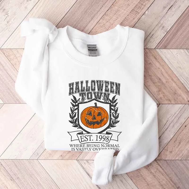 retro sweatshirts 80s style -Halloweentown University Pumpkin Sweatshirt