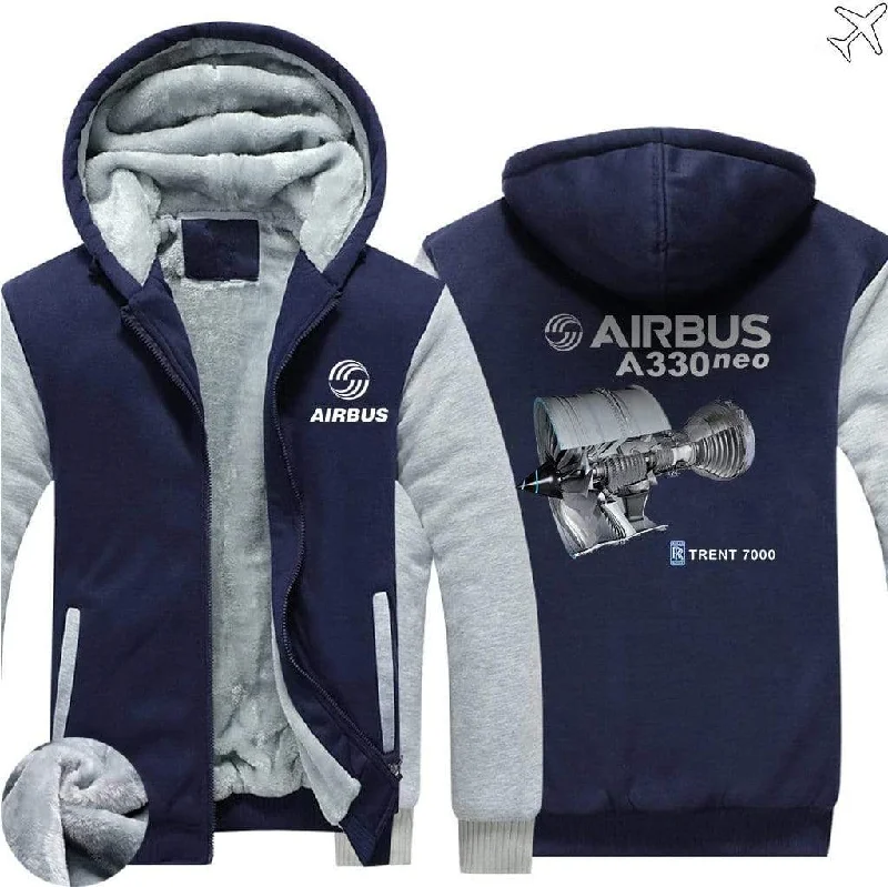 custom design hoodies -AIRBUS A330 NEO ZIPPER SWEATERS