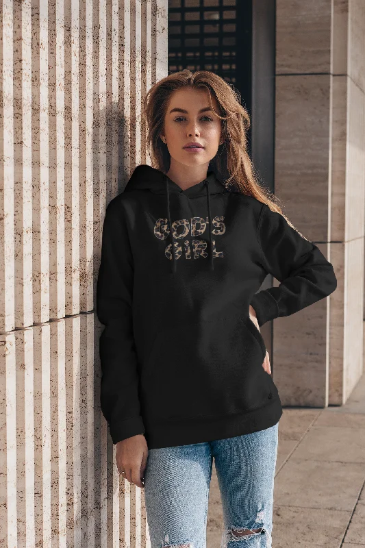 rainbow print hoodies -God's Girl Leopard Hoodie