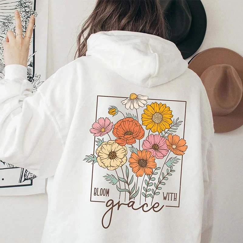 family vibe hoodies -Aesthetic Bloom With Grace Hoodie