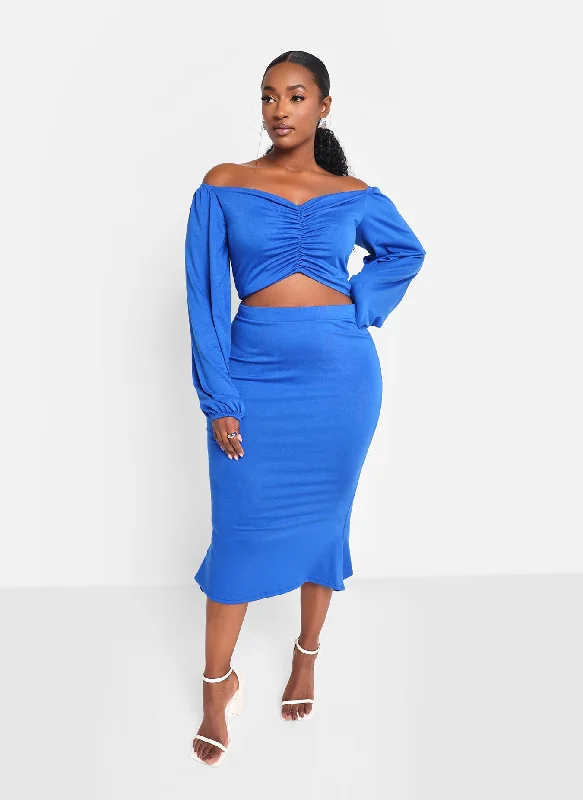 durable outdoor wrap skirts -Lilah Mermaid Midi Bodycon Skirt