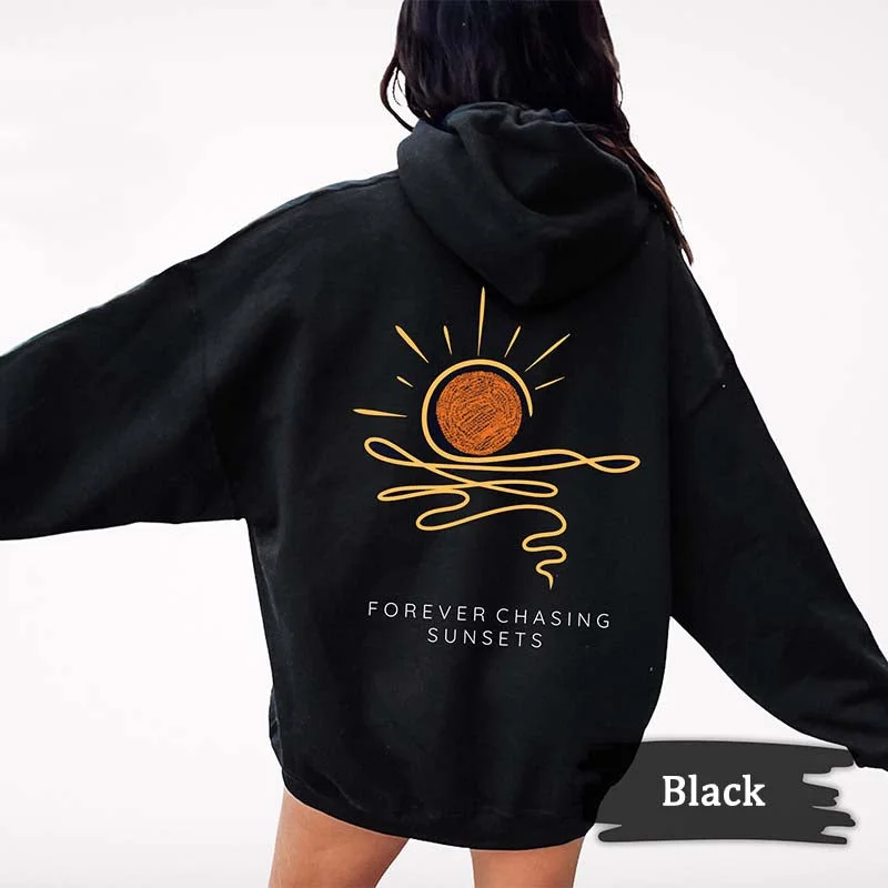 workout trend hoodies -Sunset Beachy Coconut Girl Surf Hoodie