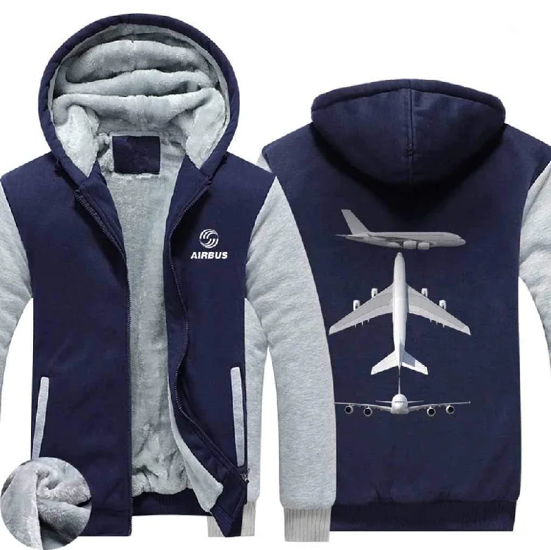 minimalist vibe hoodies -AIRBUS A380 ZIPPER SWEATERS