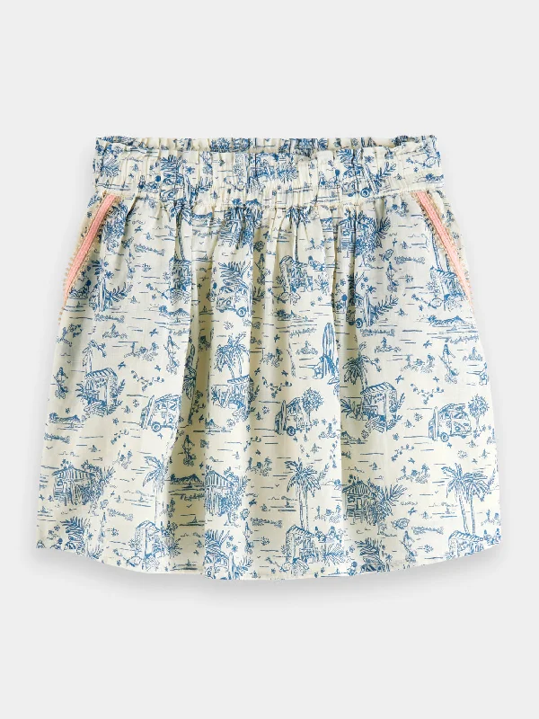 lightweight summer maxi skirts -Kids - Elasticated printed mini skirt