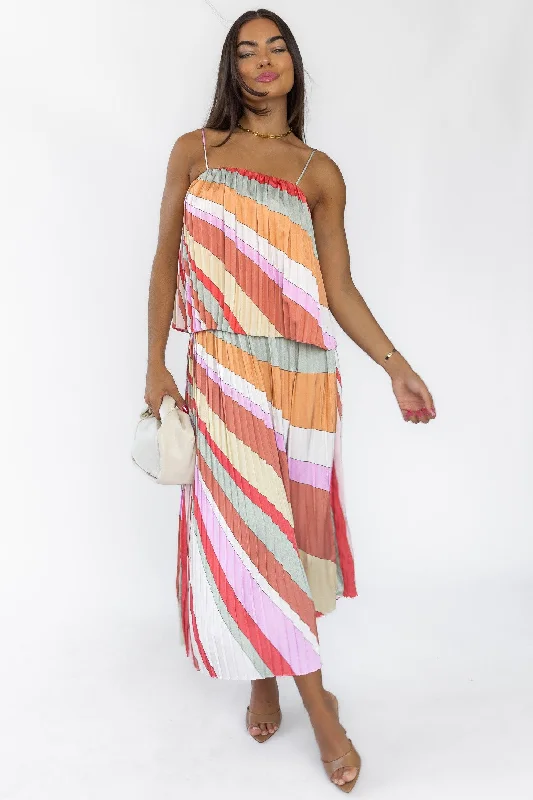 quick dry A-line skirts -Kandy Stripe Top & Skirt Set - Final Sale