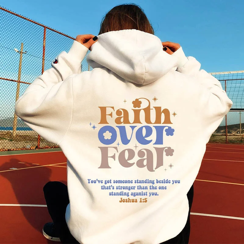 surf style hoodies -Faith Over Fear Aesthetic Trendy Hoodie