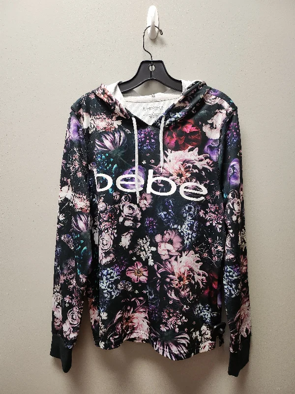 adventure print sweatshirts -Sweatshirt Hoodie By Bebe In Floral Print, Size: L