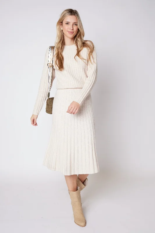 trendy ruffled mini skirts -Hayes Flare Sweater Midi Skirt