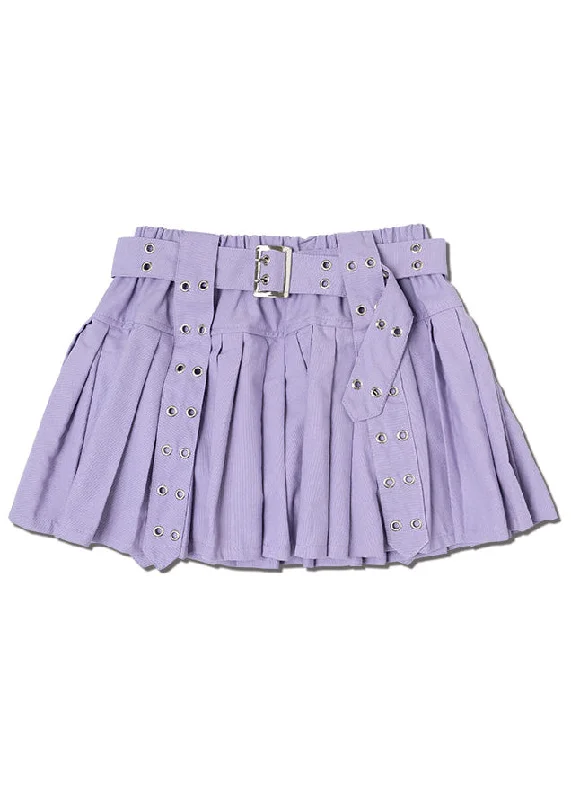 trendy asymmetrical tulle skirts -Royal Road Punk Rock Lavender Pleated Skirt