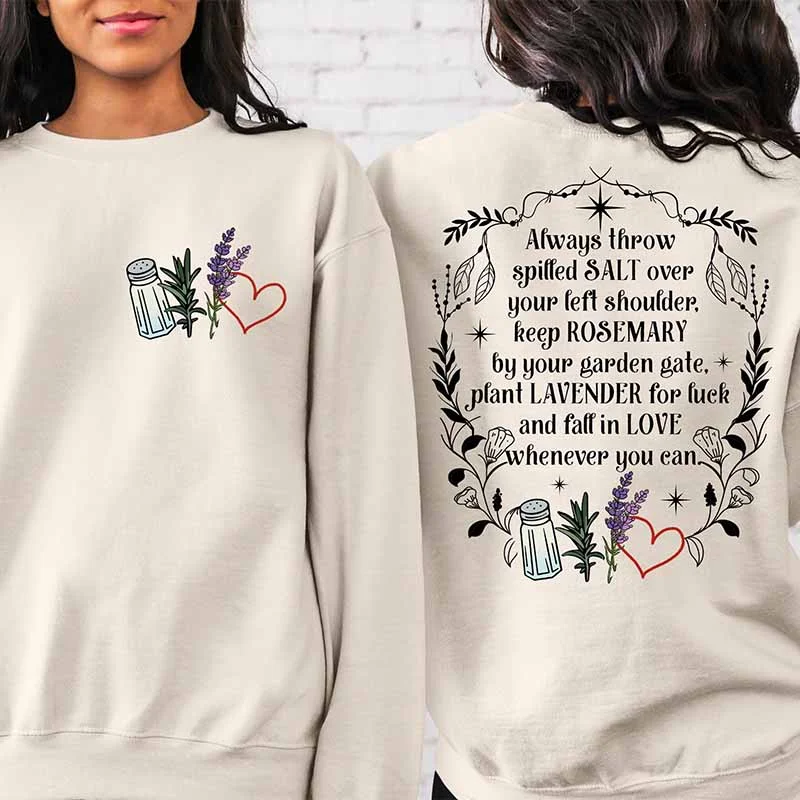 designer sweatshirts on sale -Salt Rosemary Lavender Love Halloween Sweatshirt