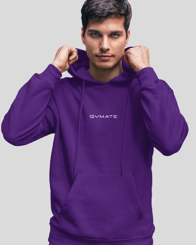 funny abstract hoodies -Mens Purple Hoodies Designer Gymate Original small logo [ctr]