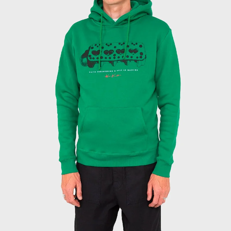 funny fashion hoodies -Deus Naito Box Hoodie - Amazon Green