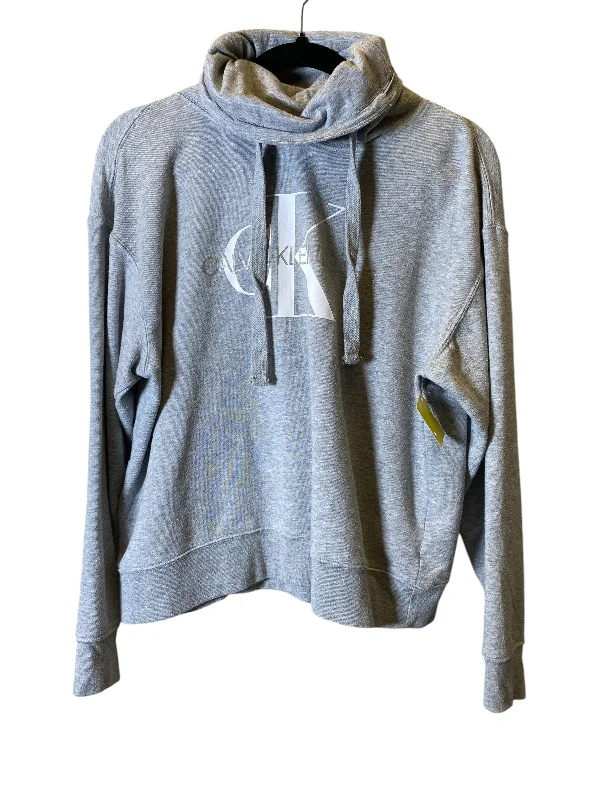 family trip sweatshirts -Sweatshirt Hoodie By Calvin Klein In Grey, Size: M