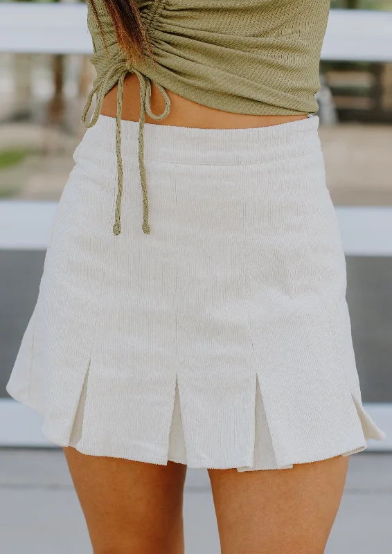 durable outdoor midi skirts -Best in Class Corduroy Tennis Skirt