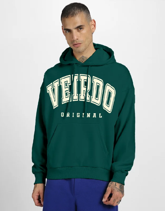 nurse vibe hoodies -Veirdo Original Green Front Graphic Printed Hoodie