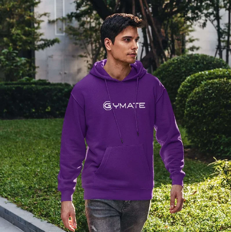 sci-fi geometric hoodies -Mens Purple Hoodies Designer Gymate large logo [ctr]